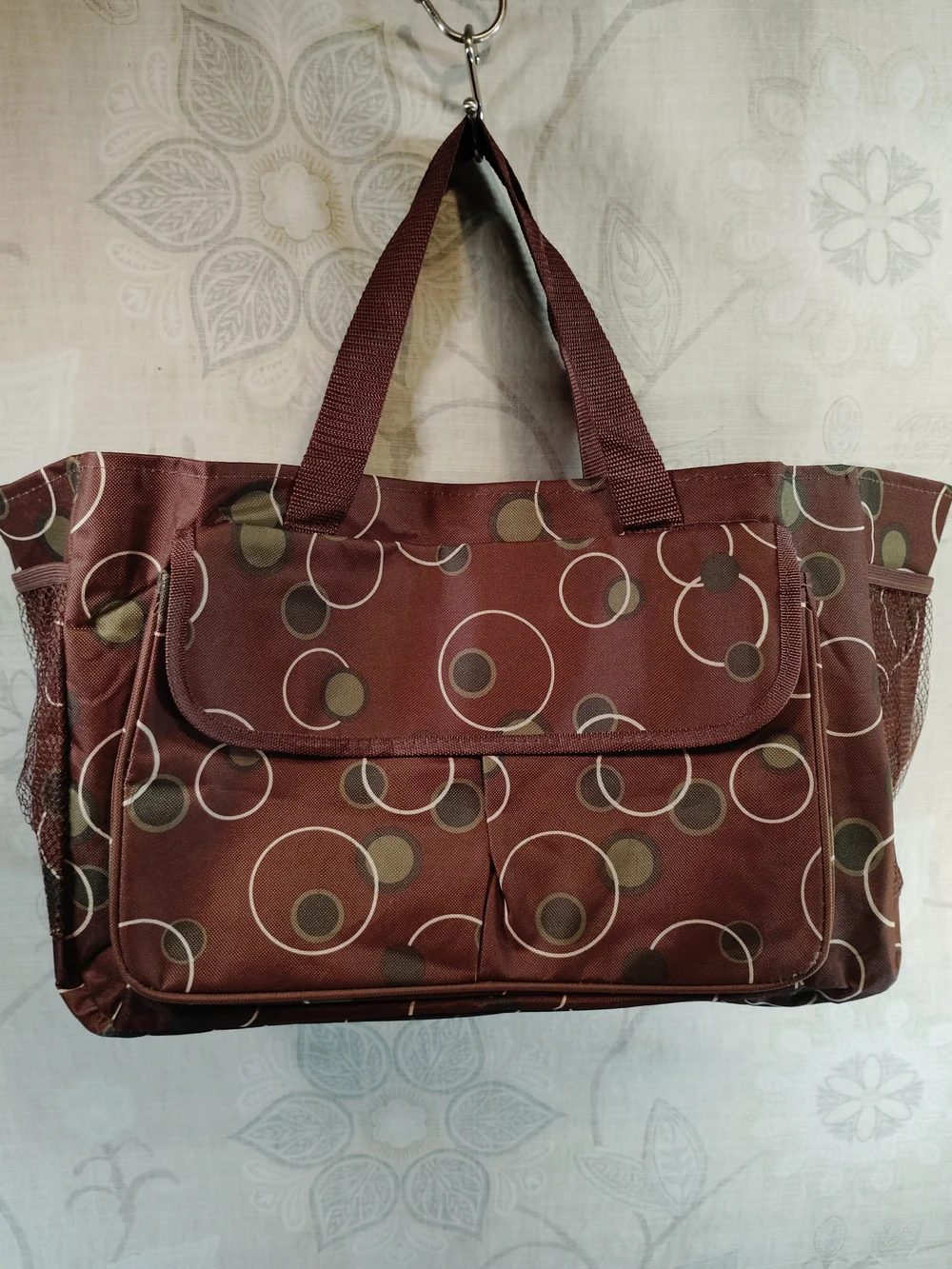 AARP Brown  Multi Circle Patterned Shoulder Bag